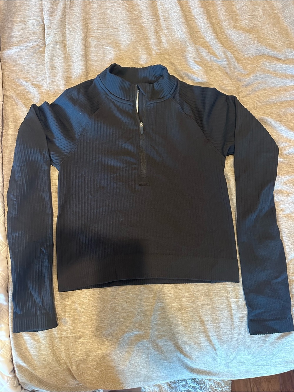 lululemon athletica Black Ribbed Quarter-Zip Top